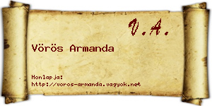 Vörös Armanda névjegykártya